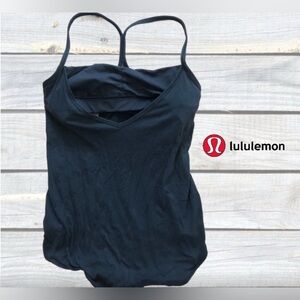 Lululemon Roll Out Black Striped Workout Bra Yoga Tank Top Size 2